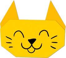 Yellow Origami Cat
