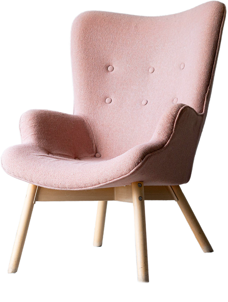 Isolated Pink Chair on White