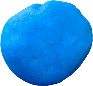 Blue play dough isolated on transparent background. Overhead or top view.
